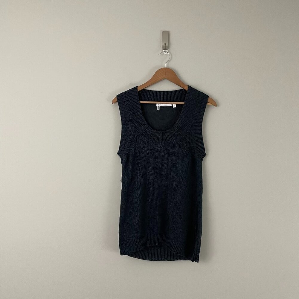 Derek Lam 10 Crosby Charcoal Gray Scoop Neck Knit Tank Size Large